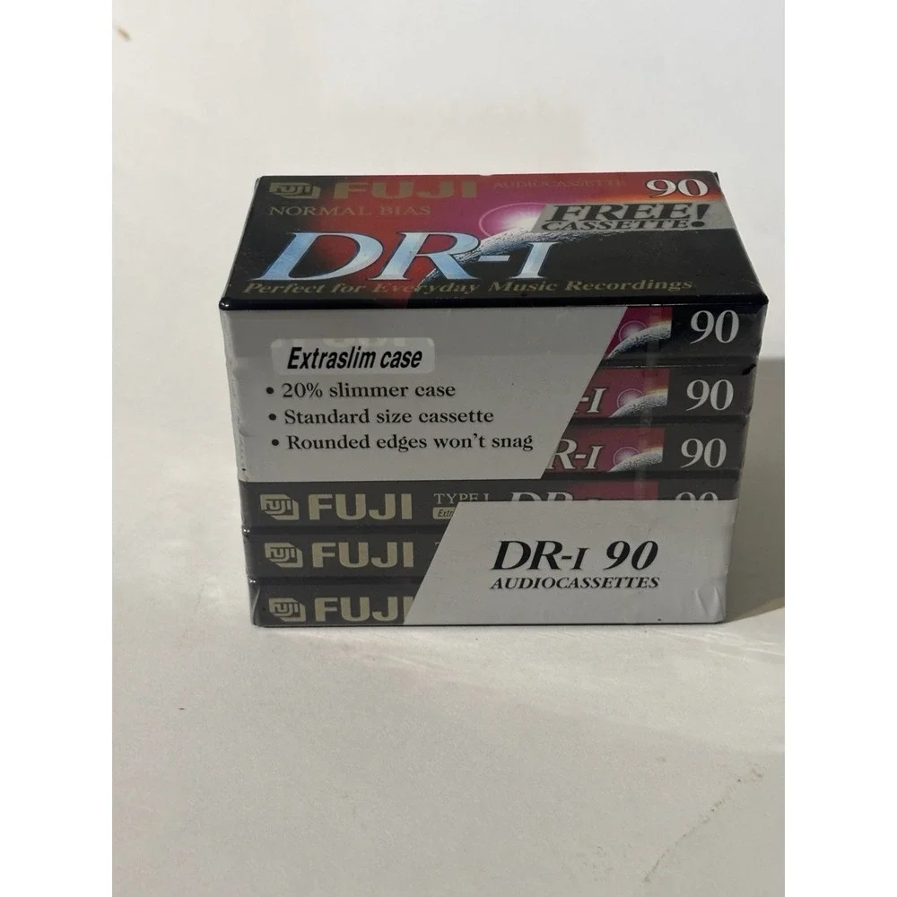 6-FUJI DR-I 90 Blank‎ Audio Cassettes Type 1 Normal Bias -NOS-Sealed